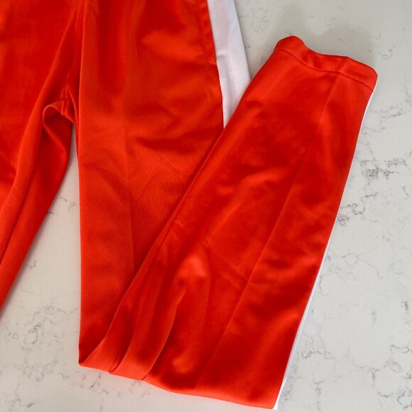 Sport Fashion Pull On Heat Gear Track Pants w Side Stripe Orange White Sz S NWT - Picture 4 of 12